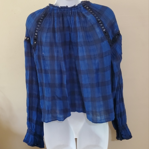 Free People Plaid Oversized Blouse - Picture 6 of 13